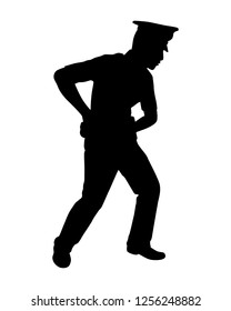 Policeman silhouette vector