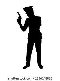 Policeman silhouette vector