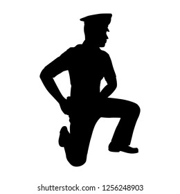 Policeman silhouette vector