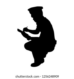 Policeman silhouette vector