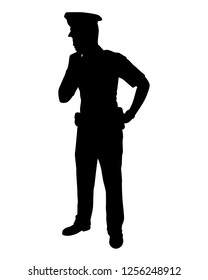 Policeman silhouette vector