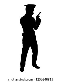 Policeman silhouette vector