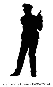 Polizist Silhouette Vektor auf weißem Hintergrund, Polizist.
