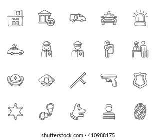 Policeman sketch icon for web, mobile and infographics. Hand drawn vector isolated icon.