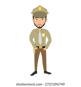 Polizist mit Händen an der Seite, Vektorgrafik