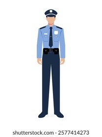 policeman standing pose vector illustration	
