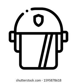 Policeman Swap Helmet Icon Vector. Outline Policeman Swap Helmet Sign. Isolated Contour Symbol Illustration