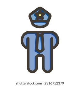 Policeman Thick Line Filled Colors For Personal And Commercial Use.
