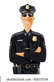 Policeman Uniform Goggles Vector Illustration Isolated Stock Vector ...