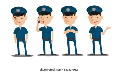 Vector Set Cartoon Images Police Men Stock Vector (Royalty Free) 601239224