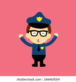 Policeman vector cartoon in uniform