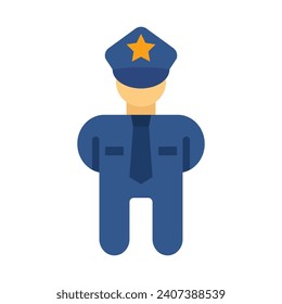 Policeman Vector Flat Icon For Personal And Commercial Use.
