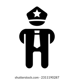 Policeman Vector Glyph Icon For Personal And Commercial Use.
