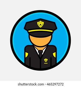 Policeman Vector icon. Flat style