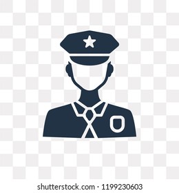 Policeman vector icon isolated on transparent background, Policeman transparency concept can be used web and mobile