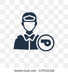 Policeman vector icon isolated on transparent background, Policeman transparency concept can be used web and mobile