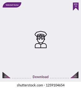 Policeman vector icon. Modern, simple, isolated, flat best quality icon for web site designs or mobile apps. Vector illustration EPS10.
