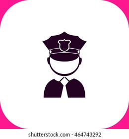 Policeman vector icon on white background.