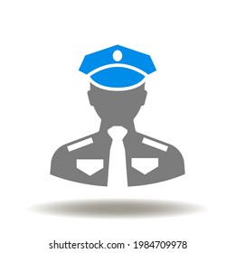 Policeman vector icon. Police officer symbol.
