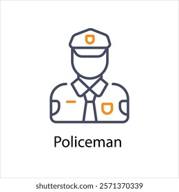 Policeman Vector icon stock illustration