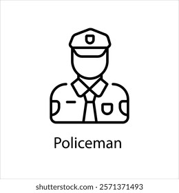 Policeman Vector icon stock illustration