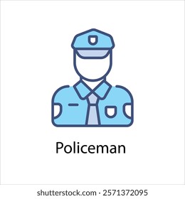 Policeman Vector icon stock illustration