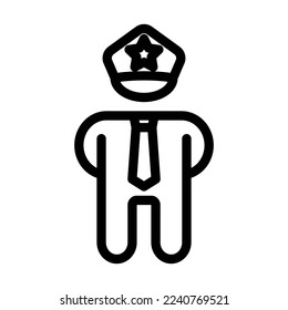 Policeman Vector Line Icon Design