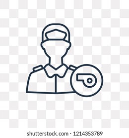 Policeman vector outline icon isolated on transparent background, high quality linear Policeman transparency concept can be used web and mobile