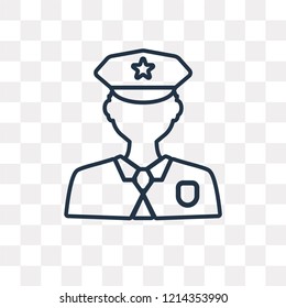 Policeman vector outline icon isolated on transparent background, high quality linear Policeman transparency concept can be used web and mobile