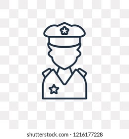 Policeman vector outline icon isolated on transparent background, high quality linear Policeman transparency concept can be used web and mobile