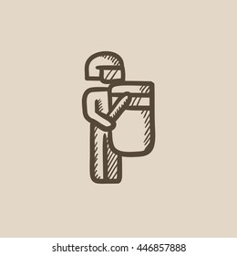 Policeman vector sketch icon isolated on background. Hand drawn Policeman icon. Policeman sketch icon for infographic, website or app.