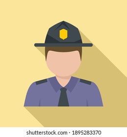 Policeman village icon. Flat illustration of policeman village vector icon for web design