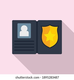 Policeman wallet icon. Flat illustration of policeman wallet vector icon for web design