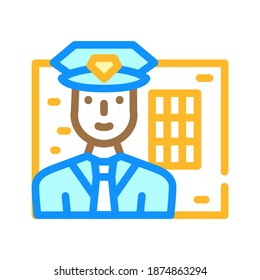 policeman worker color icon vector. policeman worker sign. isolated symbol illustration