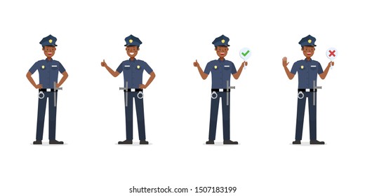 Policeman working character vector design.