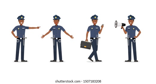 Policeman working character vector design.