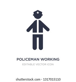 policeman working icon on white background. Simple element illustration from People concept. policeman working icon symbol design.