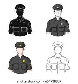 Policeman.Professions single icon in cartoon style vector symbol stock illustration web.