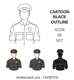 Policeman.Professions single icon in cartoon style vector symbol stock illustration web.