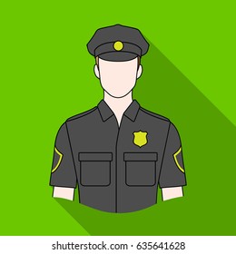 Policeman.Professions single icon in flat style vector symbol stock illustration web.