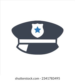 Policeman's hat icon on white background