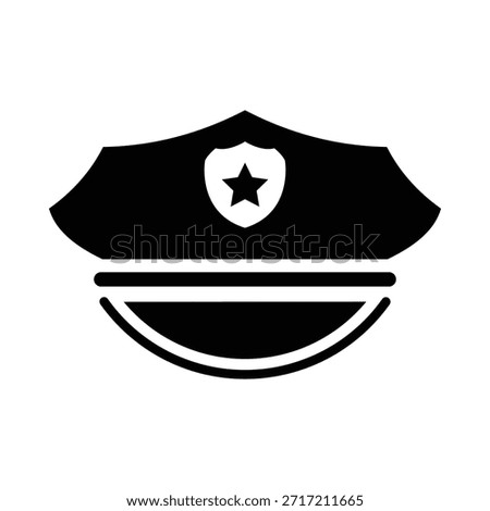 Policeman's hat icon on white background