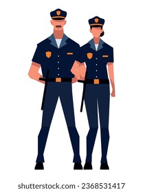 polices standing character isolated illustration