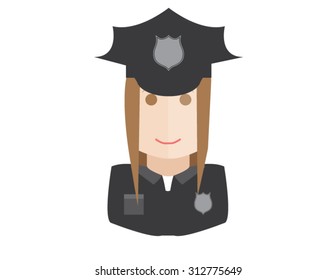 policewoman flat style avatar