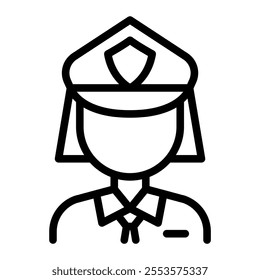 Policewoman icon in thin line style vector illustration graphic design