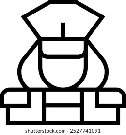 policewoman icon. Thin linear style design isolated on white background