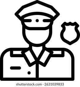 policewoman icon. Thin Linear Style Design Isolated On White Background