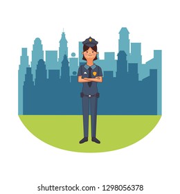 policewoman isolated avatar