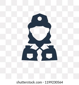 Policewoman vector icon isolated on transparent background, Policewoman transparency concept can be used web and mobile