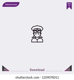 Policewoman vector icon. Modern, simple, isolated, flat best quality icon for web site designs or mobile apps. Vector illustration EPS10.